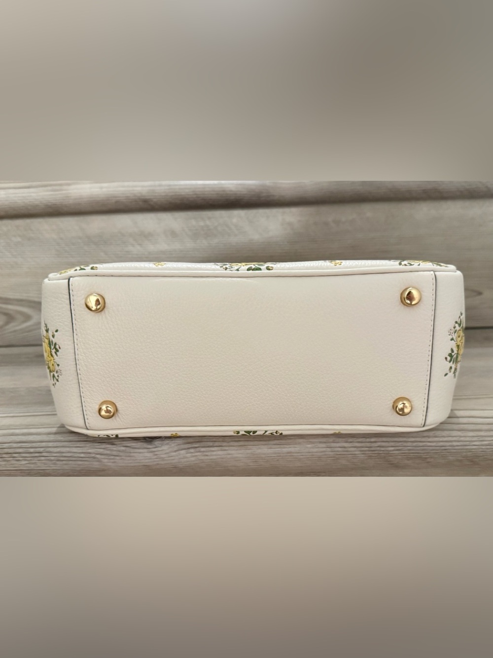 NWT COACH Savannah Small Carryall Bag w/ Floral Print Gold/Chalk CAL42 - Picture 9 of 10